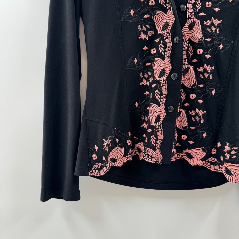 Sunblossom Made in France Y2K Pink Floral Button-Up Blouse Size S/M - Picture 3 of 5
